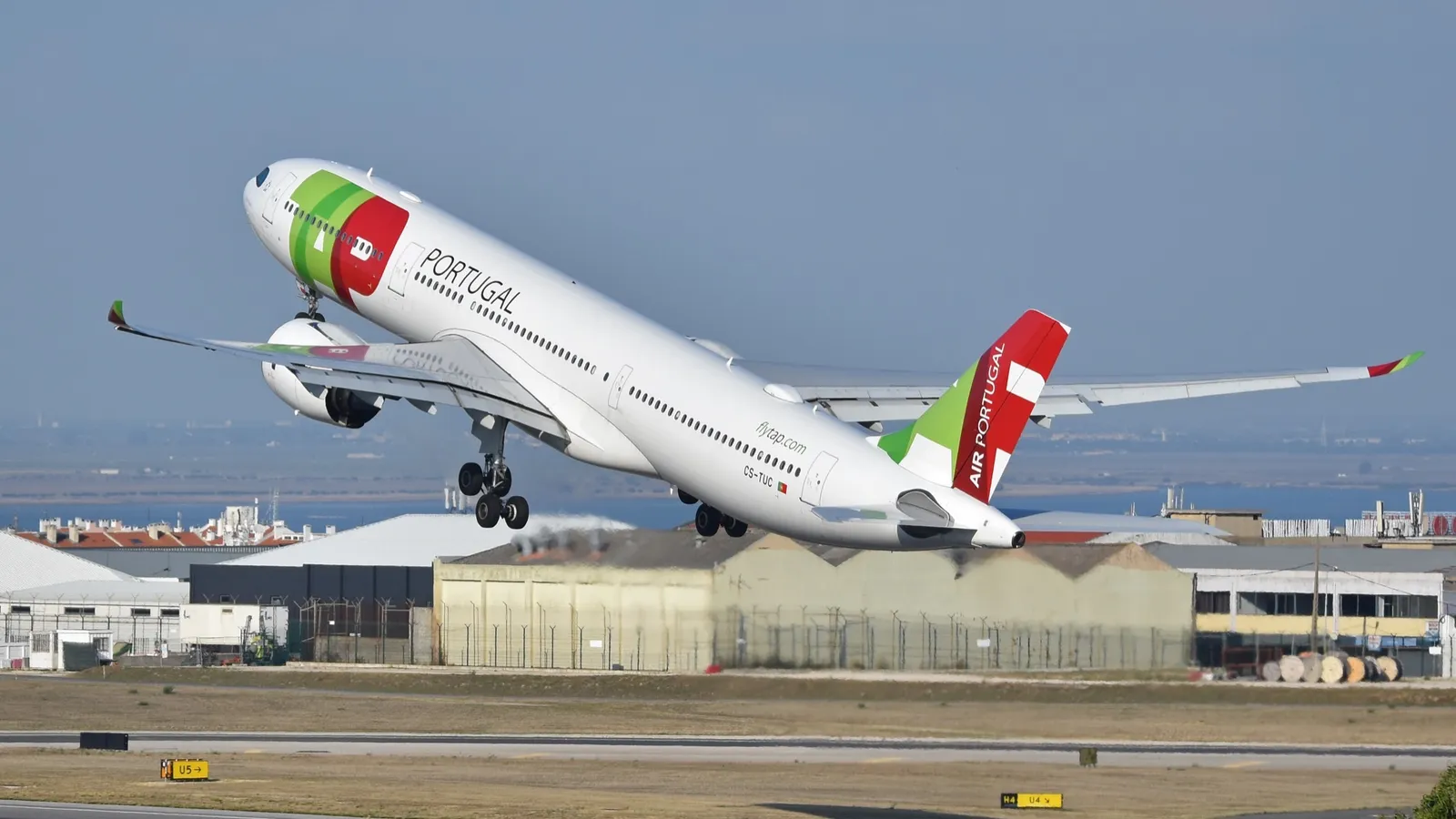 TAP Air Portugal jet taking off from Lisbon, the destination for a Portugal visa application from New Delhi