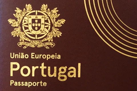 Official Portuguese passport cover with EU emblem, needed for a Portugal work visa application